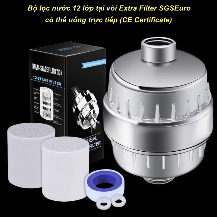 Bộ lọc nước 12 lớp tại vòi Extra Filter SGSEuro có thể uống trực tiếp - Home and Garden