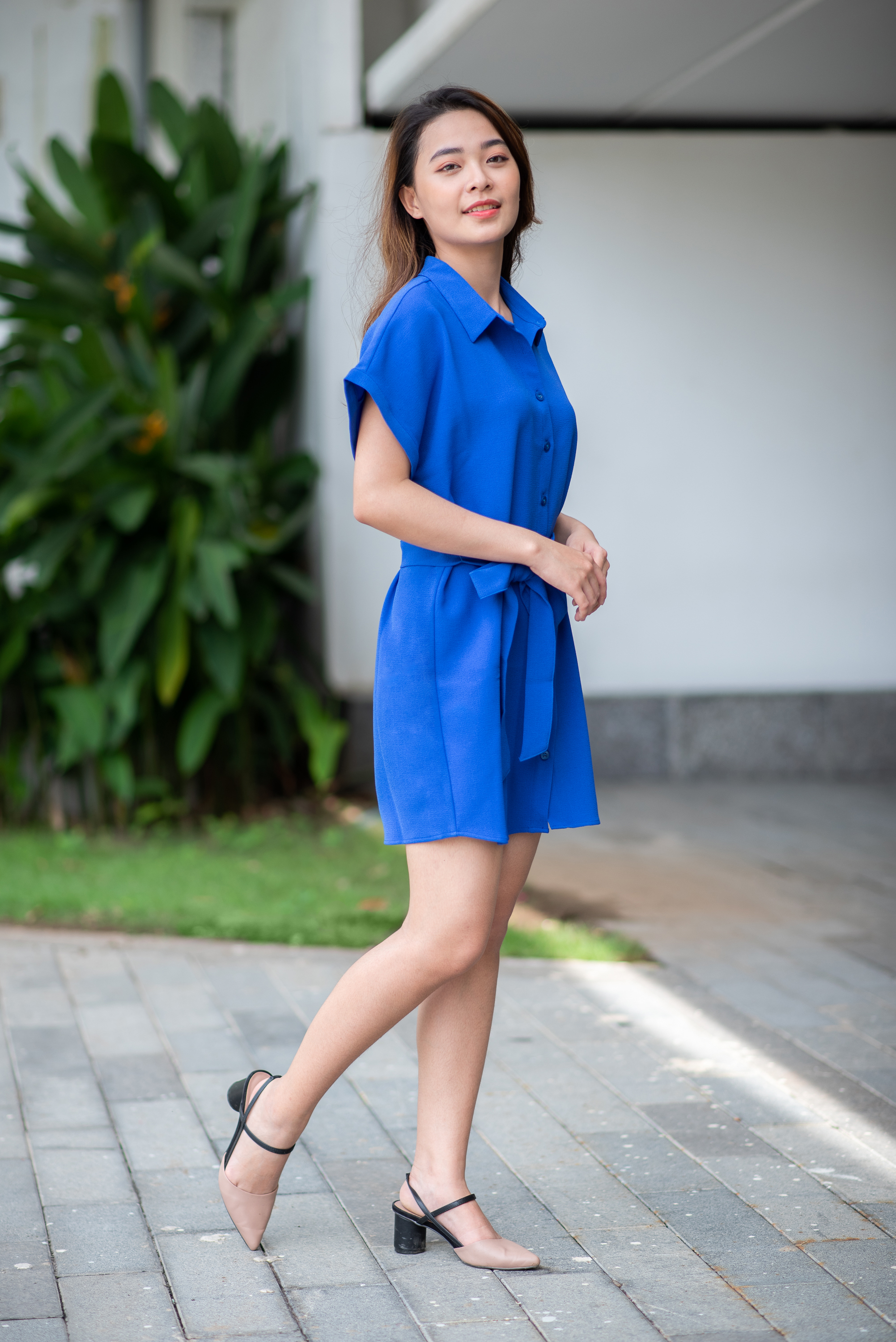 ĐẦM SƠ MI DÂY EO XANH BÍCH