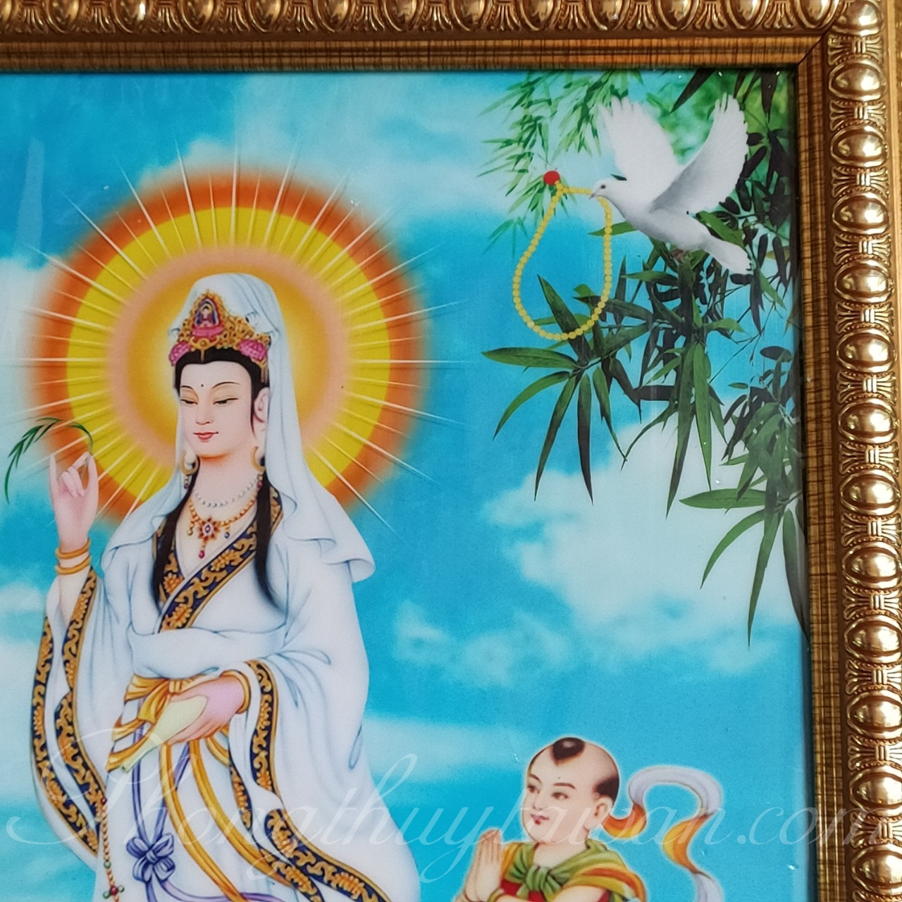 Bài Vị Quan Âm và Đồng Tử