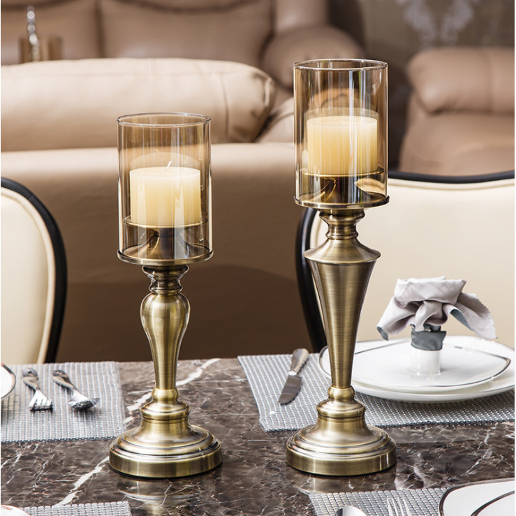 Set đế nến Brass Continental Retro