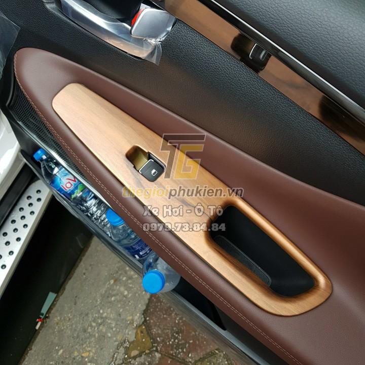 Ốp nội thất vân gỗ cho Hyundai Santafe 2019 Cao cấp - gỗ đỏ