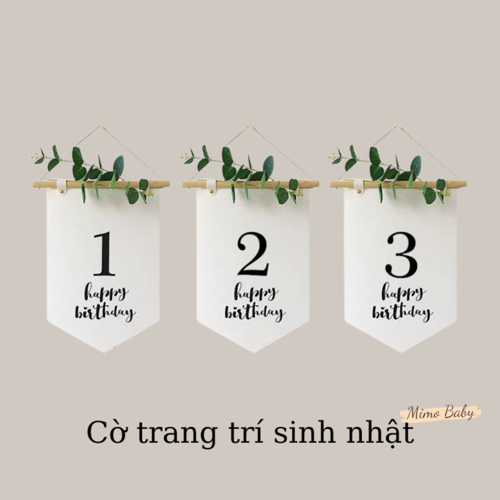 Cờ treo trang trí tiệc sinh nhật dễ thương cho bé Mimo Baby