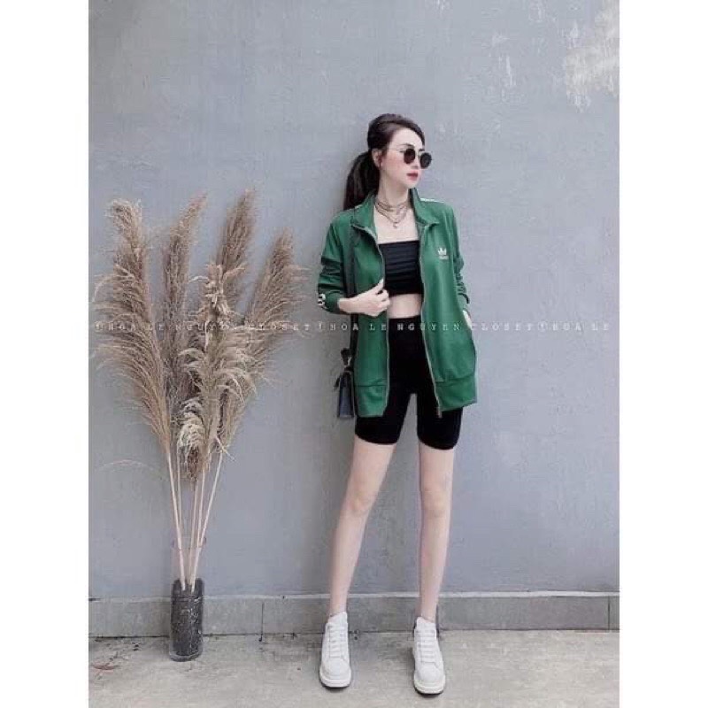 Áo khoác nỉ sọc 3 vạch năng động dáng thể thao cá tính