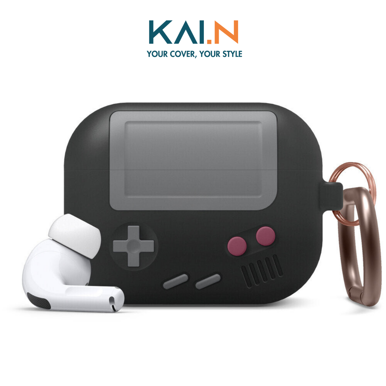 Case Kai.n Game Boy Dành Cho Airpods Pro 2 Airpods Pro Airpods 3 Hàng Chính Hãng - Black - Airpods Pro