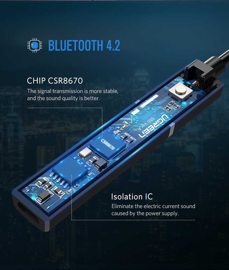 Bộ Phát Âm Thanh Bluetooth 4.2 Qua Cổng Quang Optical Cho Tivi Samsung Ugreen CM150- Hàng Chính Hãng