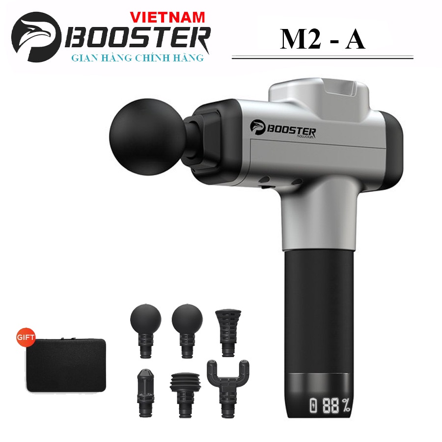 Máy Massage Gun Cầm Tay BOOSTER M2 - A - 6 Đầu Massage, 4 Tốc Độ