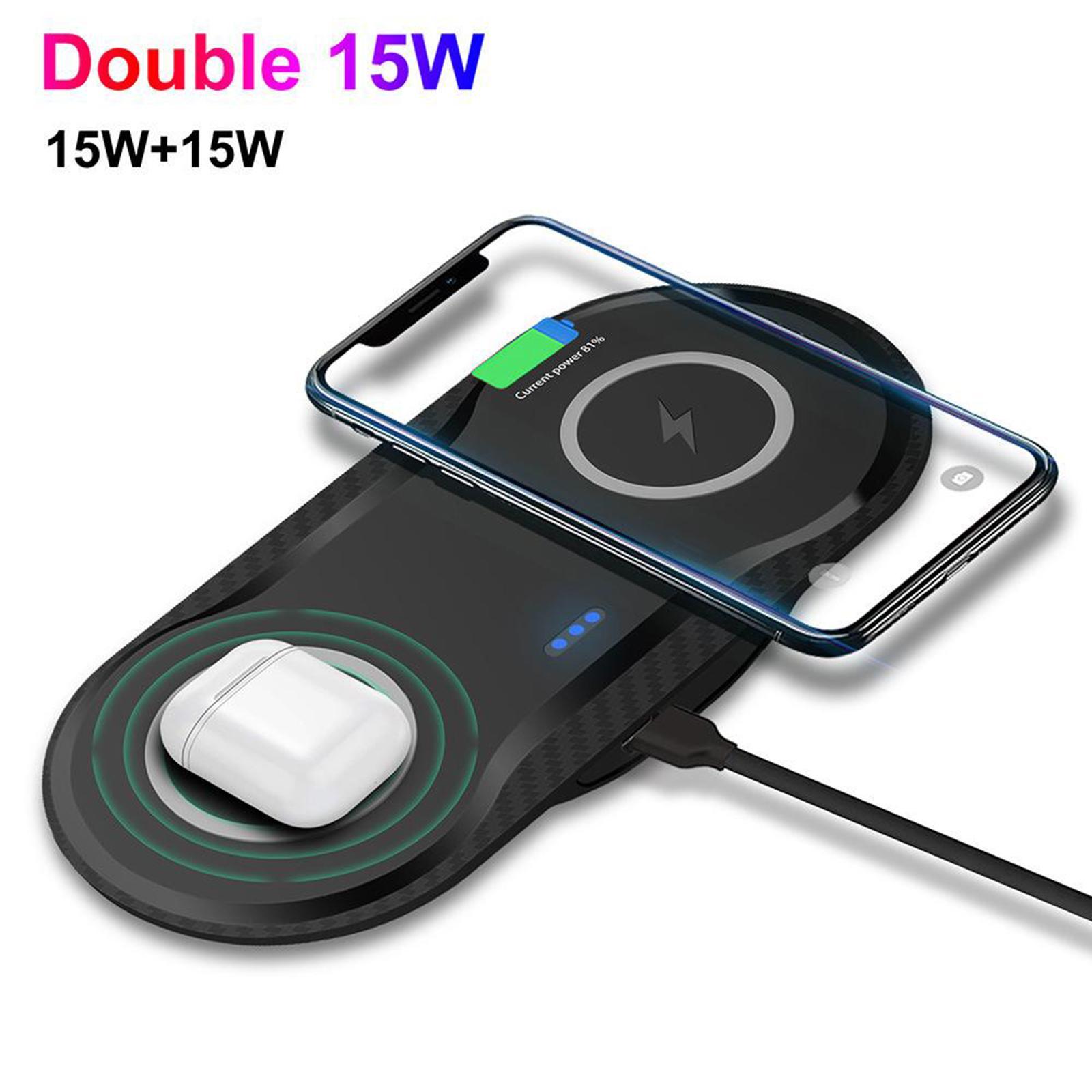 Professional Qi Wireless Charger Dock Pad for Samsung S20 S10 Black New