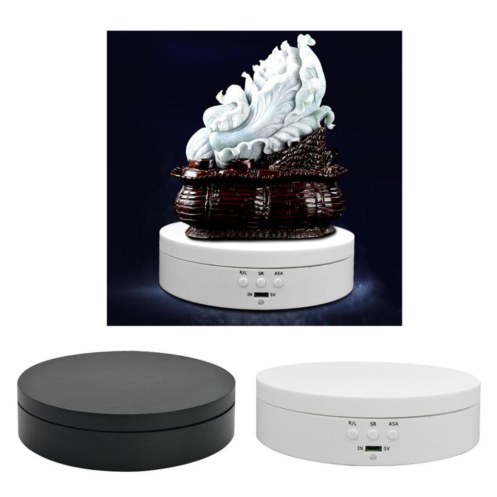 360° Rotating Display Stand Base Rotary Turntable Mirrored Top - Rotating Degree and 3 Speed Adjustable - 3kg Load Bearing