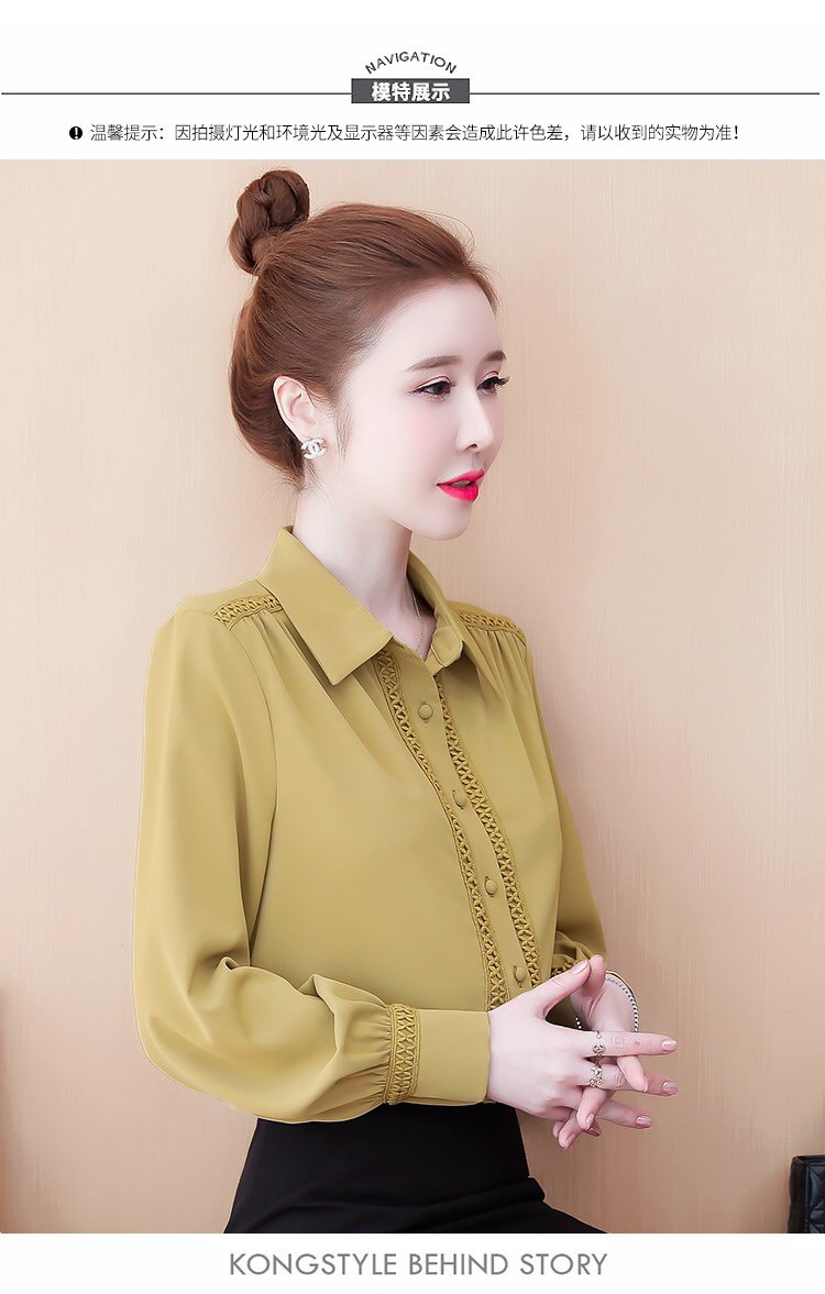 Áo sơ mi nữ phối ren cách diệu - NH449