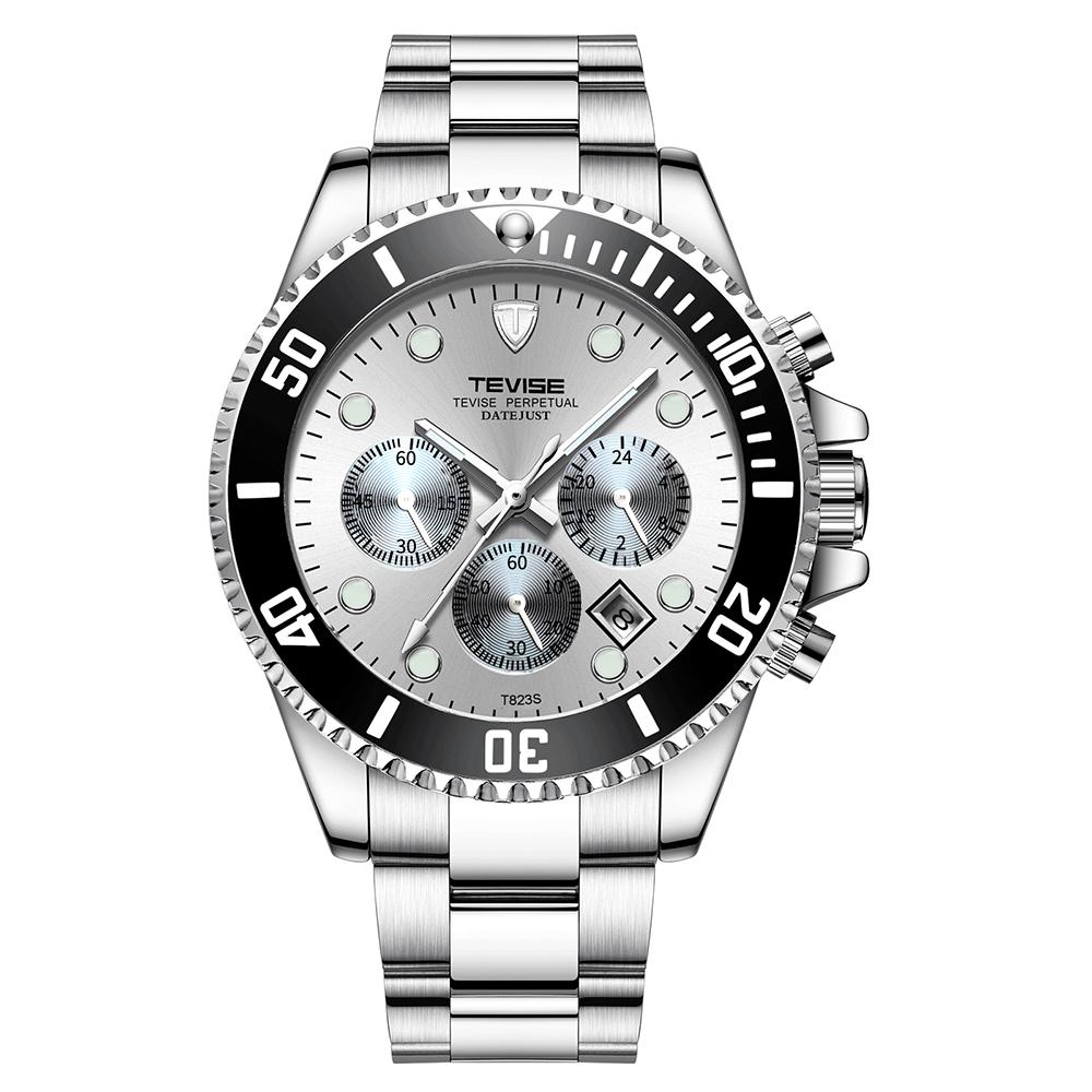 Đồng hồ thạch anh sang trọng bằng thép không gỉ Relogio Masculino TEVISE T823