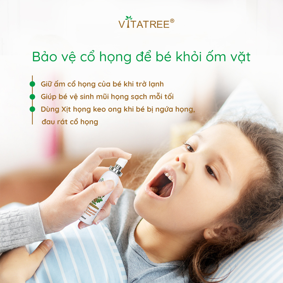 Xịt họng keo Ong Úc Vitatree Super Propolis Spray Complex with Honey 15+ Giúp bổ sung kháng khuẩn tự nhiê, Giảm đau rát viêm họng, ho, nhiệt lỡ miệng - OZ Slim Store