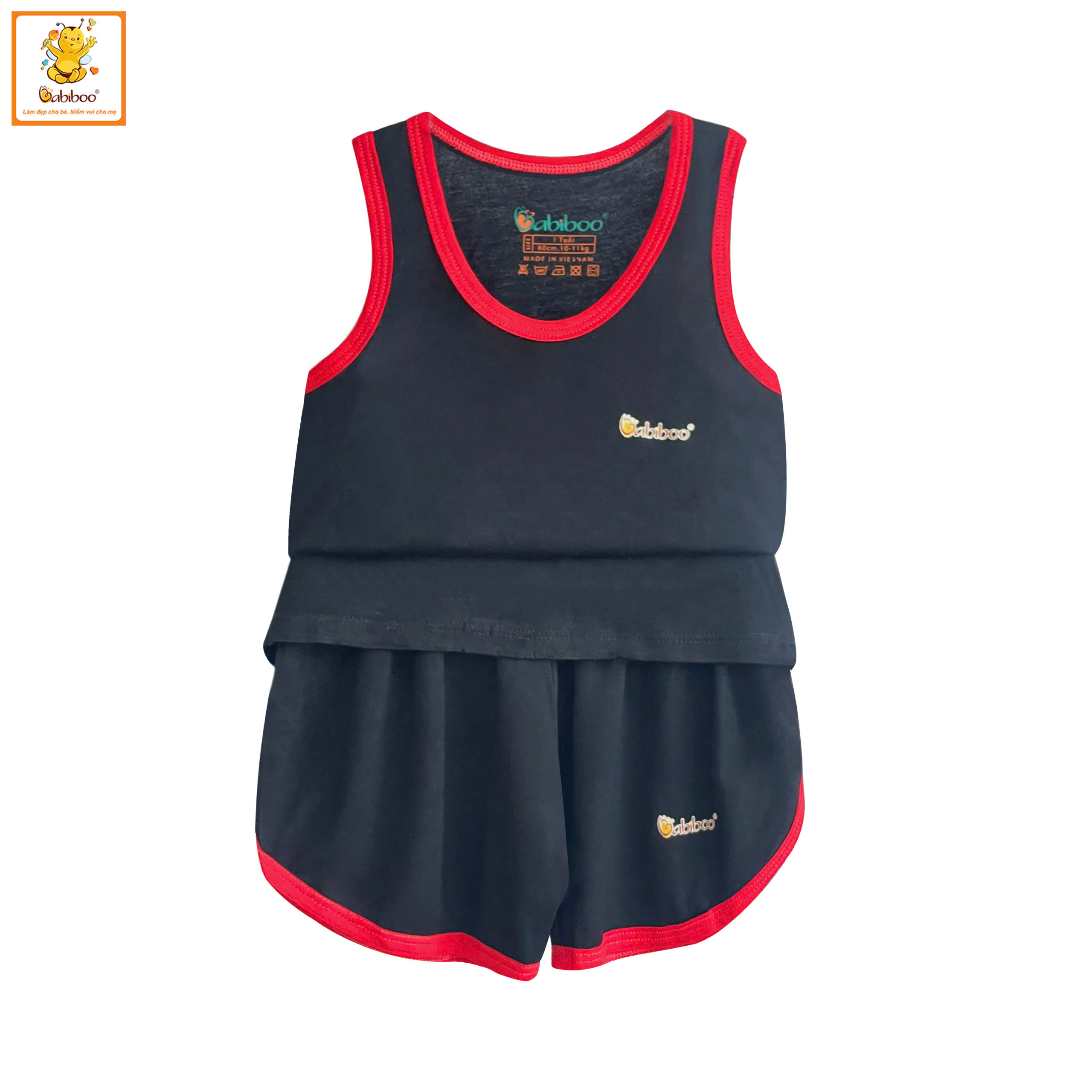 Đồ bé trai Babiboo áo thun ba lỗ, chất vải Viscose thoáng khí ,mát mẻ (6kg- 18kg ) BTK42