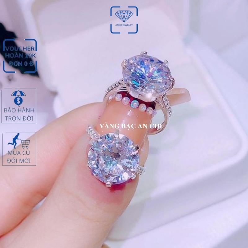 Nhẫn bạc nữ đính đá thời trang, trang sức anchi jewelry