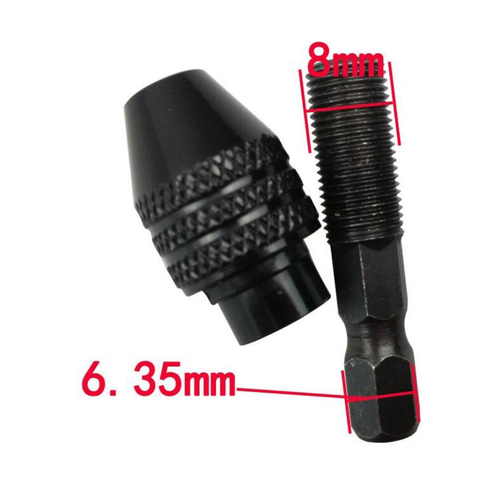 0.3-3.2mm Keyless Drill Chuck Conversion Tool 1/4inch Hex Shank Quick Change