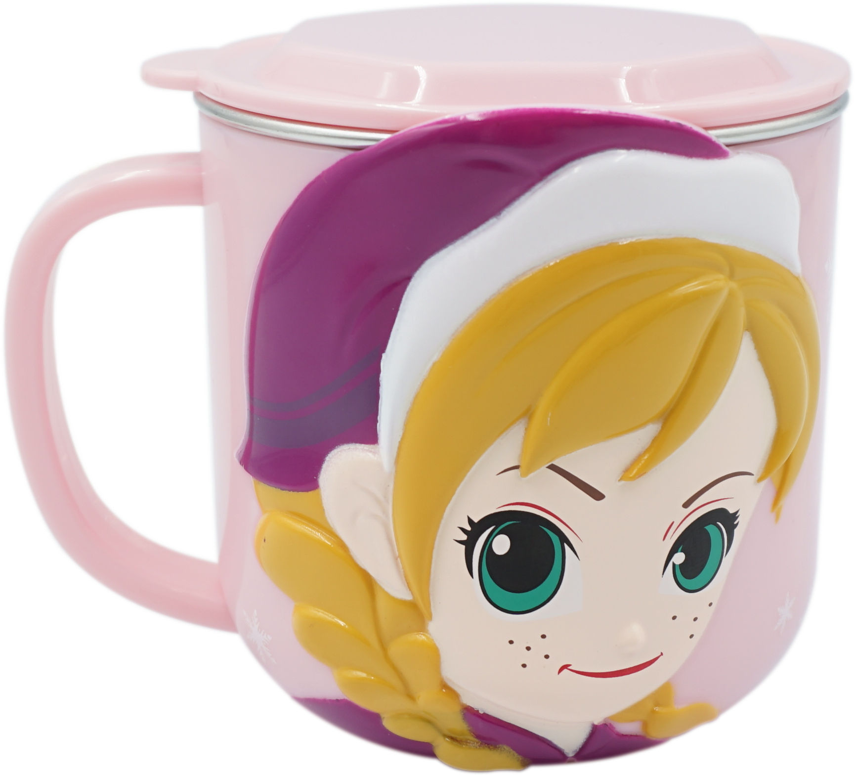 Ly cốc giữ nhiệt Disney hình Frozen Anna có nắp và quai cầm cho bé - 260ml