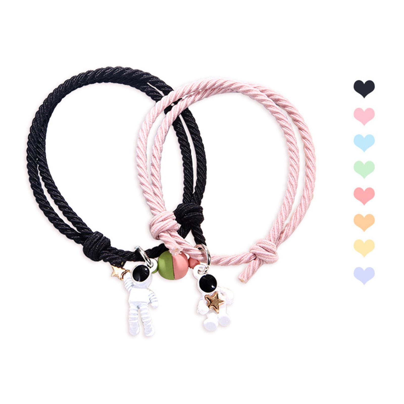 2x2Pcs Magnet Couple Spaceman Astronaut Bracelet for Couple Valentine's Day E