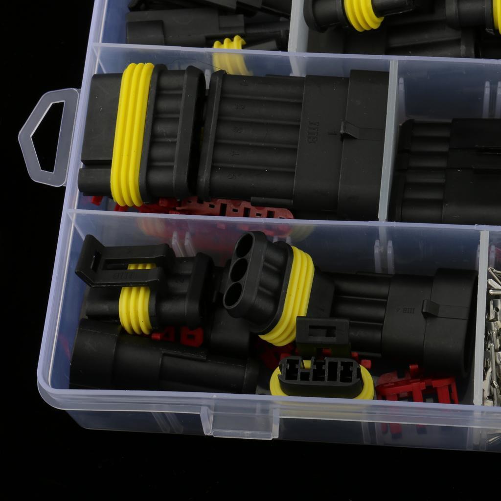 1 2 3 4 5 6 Pin Car Waterproof Electrical Terminal Wire Connector + Fuses