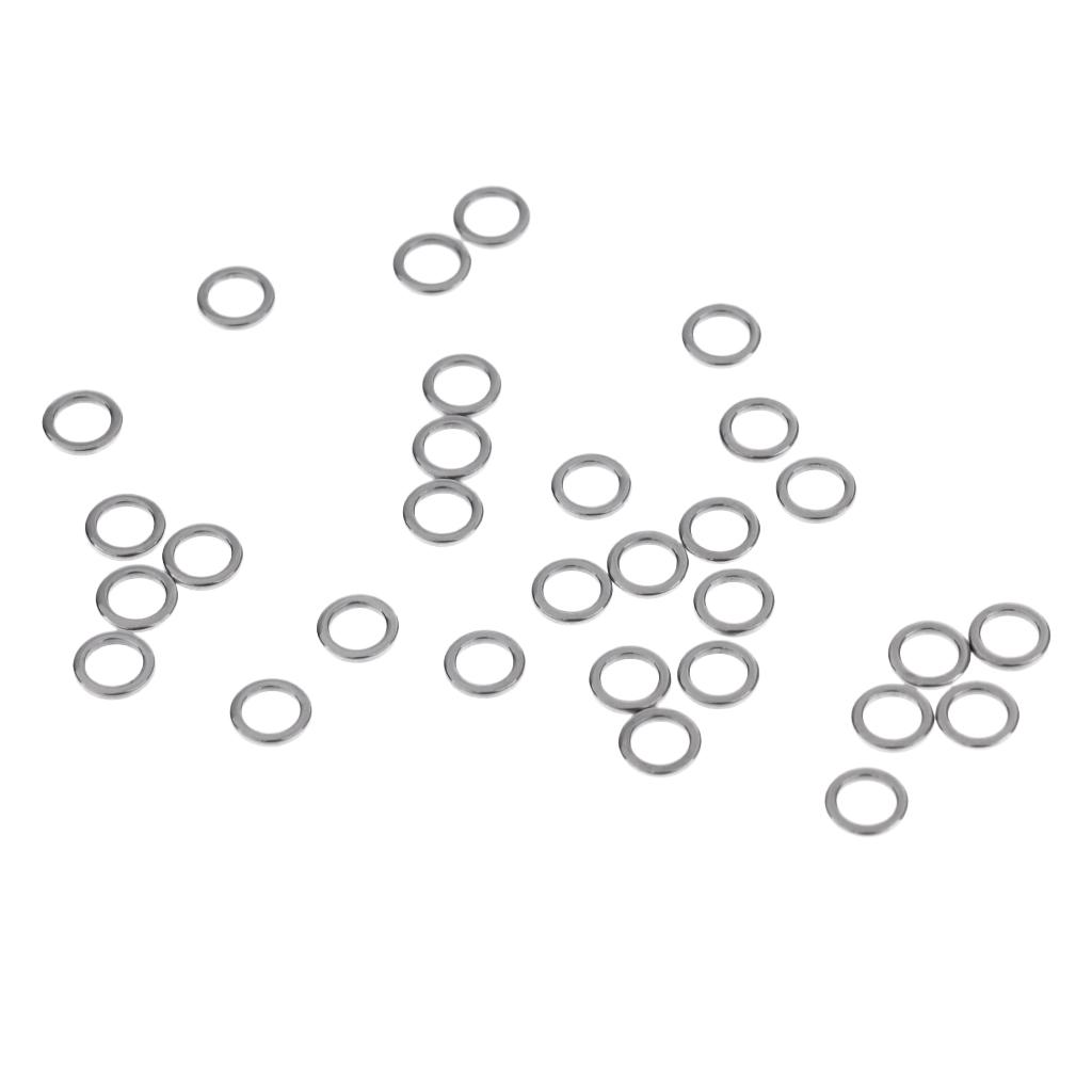 30Pcs Stainless Steel Fishing Rig Ring Terminal Tackle Round Boilie Bait Rings