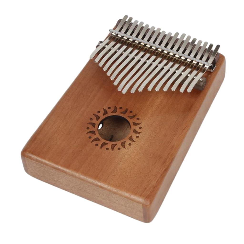 Portable 1 Set Acacia Wood 17 Key Kalimba Mbira Finger Percussion Thumb Piano with Shakeproof Case Tuning Tool Note Sticker