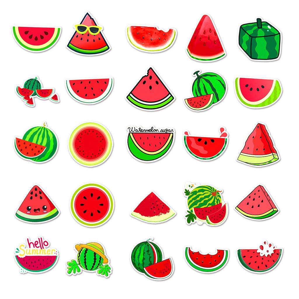 Bộ 50 Sticker Dưa hấu siêu đáng yêu trang trí sổ tay,mũ bảo hiểm