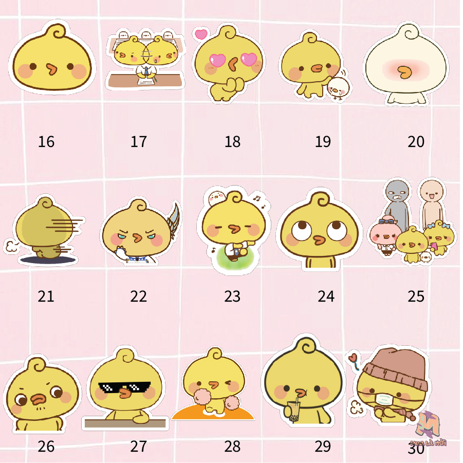 Miếng dán Stickers chủ đề Piyomaru and Friends