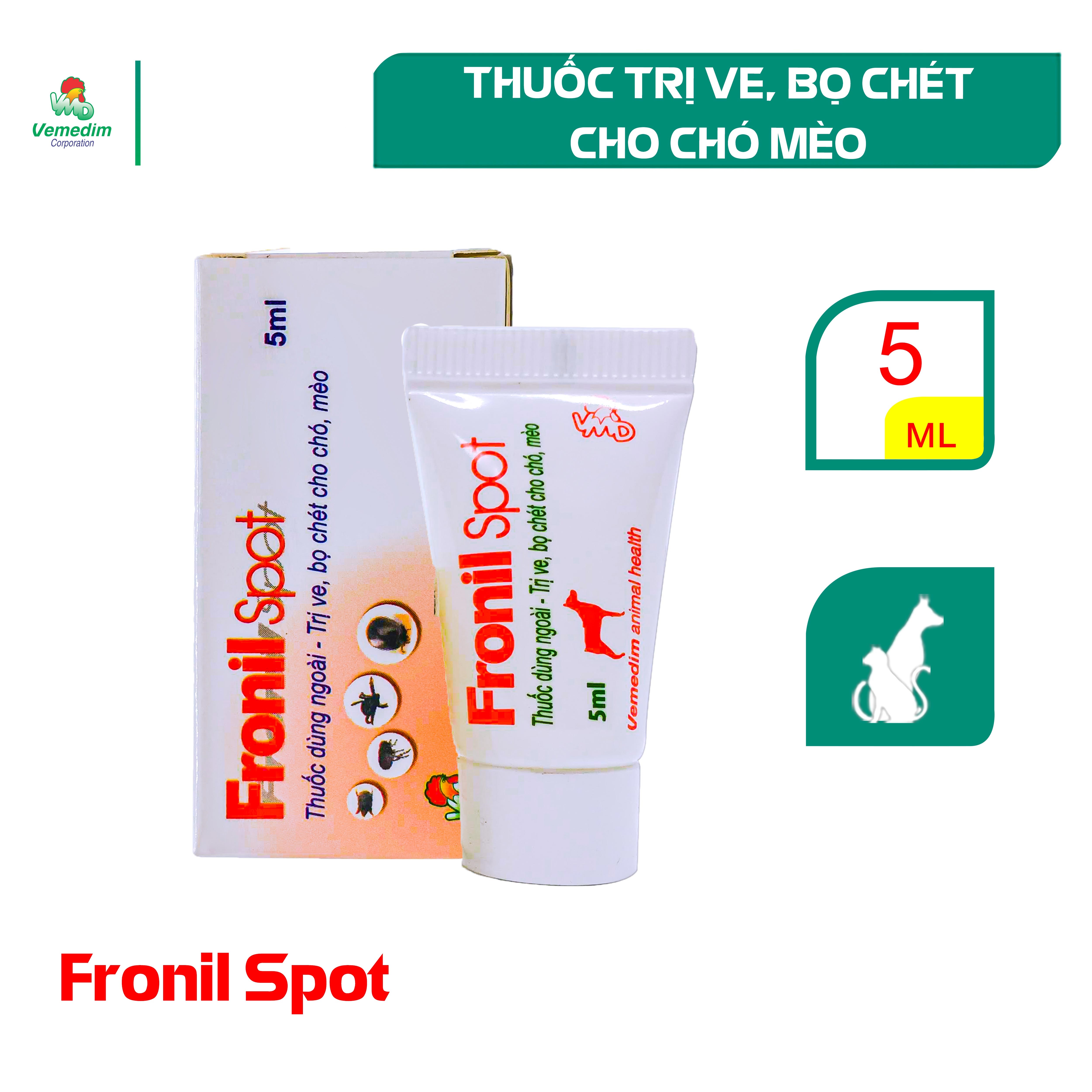 Phòng ve, bọ chét cho chó Fronil Spot (tube 5ml)