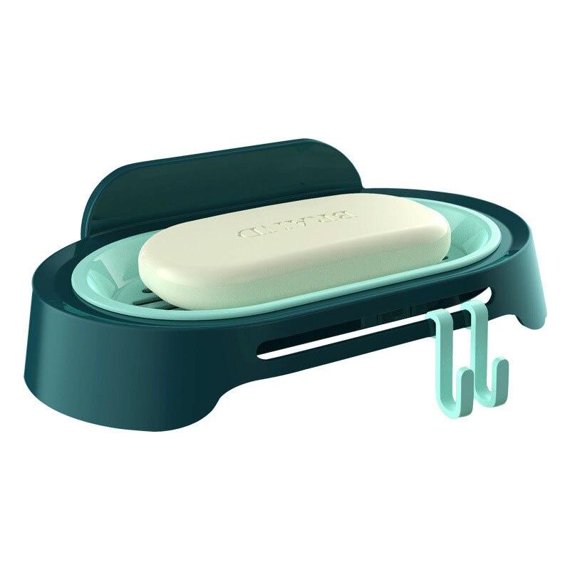 Soap Rack Household Drain Finishing Box Multi-Function Hook Bathroom Soap Tray Suction Wall Storage Rack