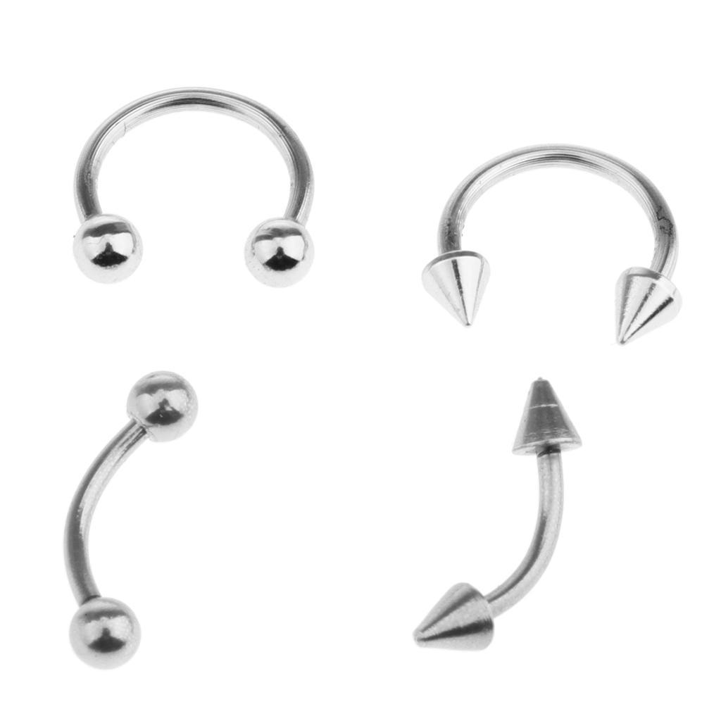 24 Pieces Lot Stainless Steel Eyebrow Ear Lip Navel Stud