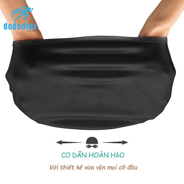 Nón bơi, Mũ bơi TRÙM TAI, chất liệu silicone đàn hồi, thiết kế thời trang cao cấp CA33 dododios Collection - Hàng Chính hãng dododios