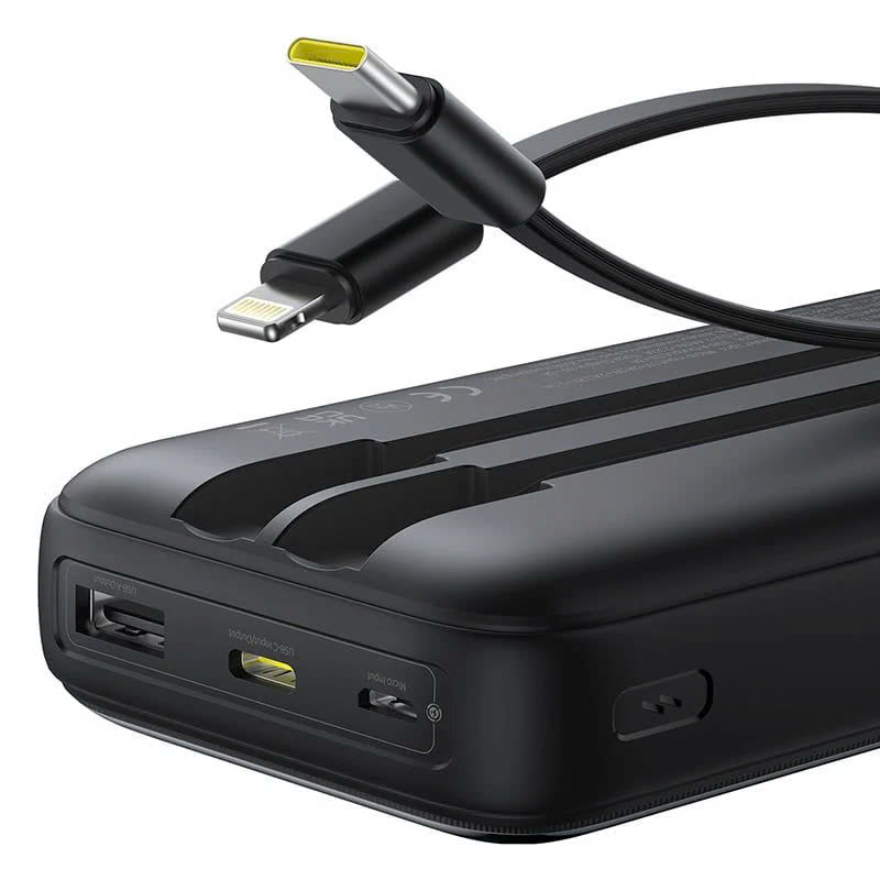 Pin Sạc Dự Phòng Baseus Lipow Dual-Cable 20000mAh 22.5W (Digital Display, With USB to C 3A 0.2m) hàng chính hãng