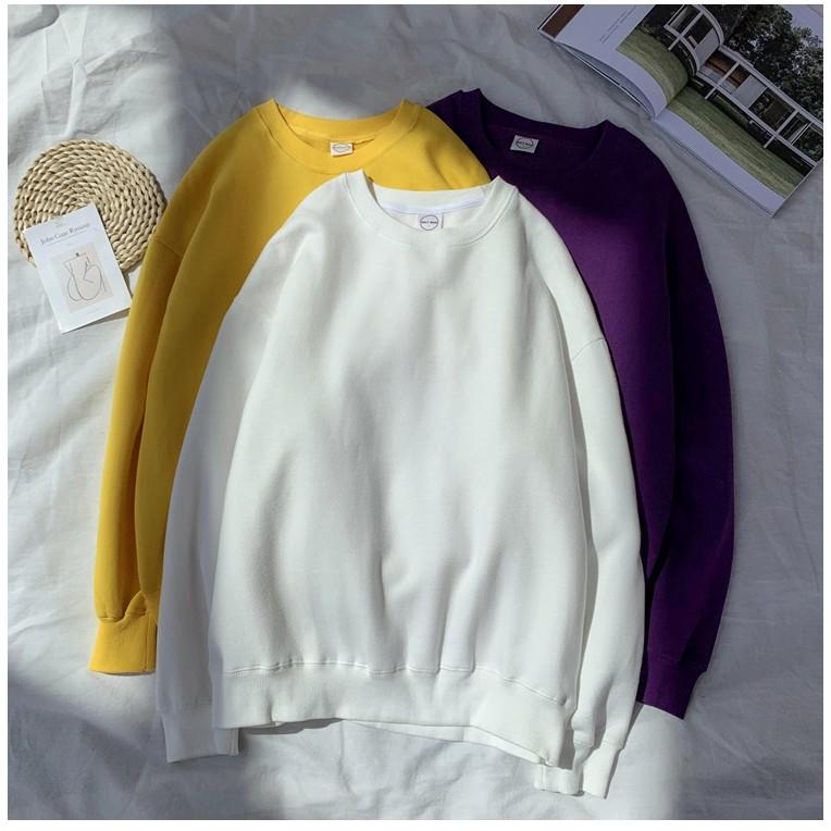 Áo sweater trơn đủ màu form rộng (unisex nam nữ đều mặc được)