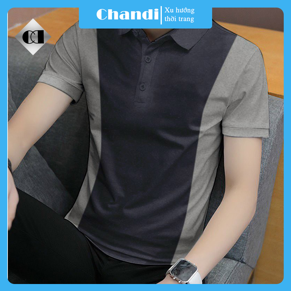Áo Thun Polo Nam Tay Ngắn Unisex thương hiệu Chandi thiết kế cố bẻ thêu không bong tróc khi giặt PLN16