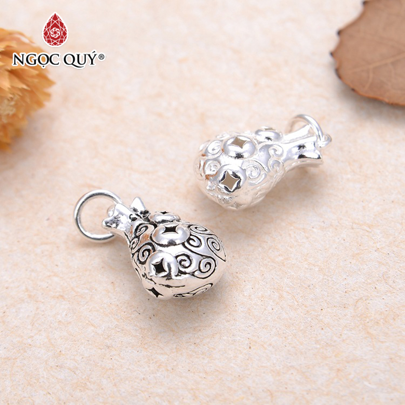 Charm bạc túi tài lộc treo - Ngọc Quý Gemstones