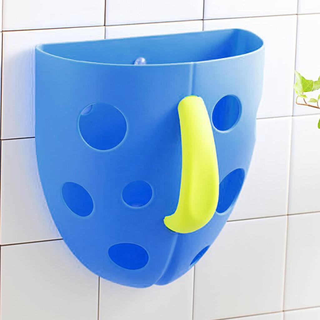 Baby Bathing Accessories Bath Toys Sucker Storage Basket Organizer -Blue