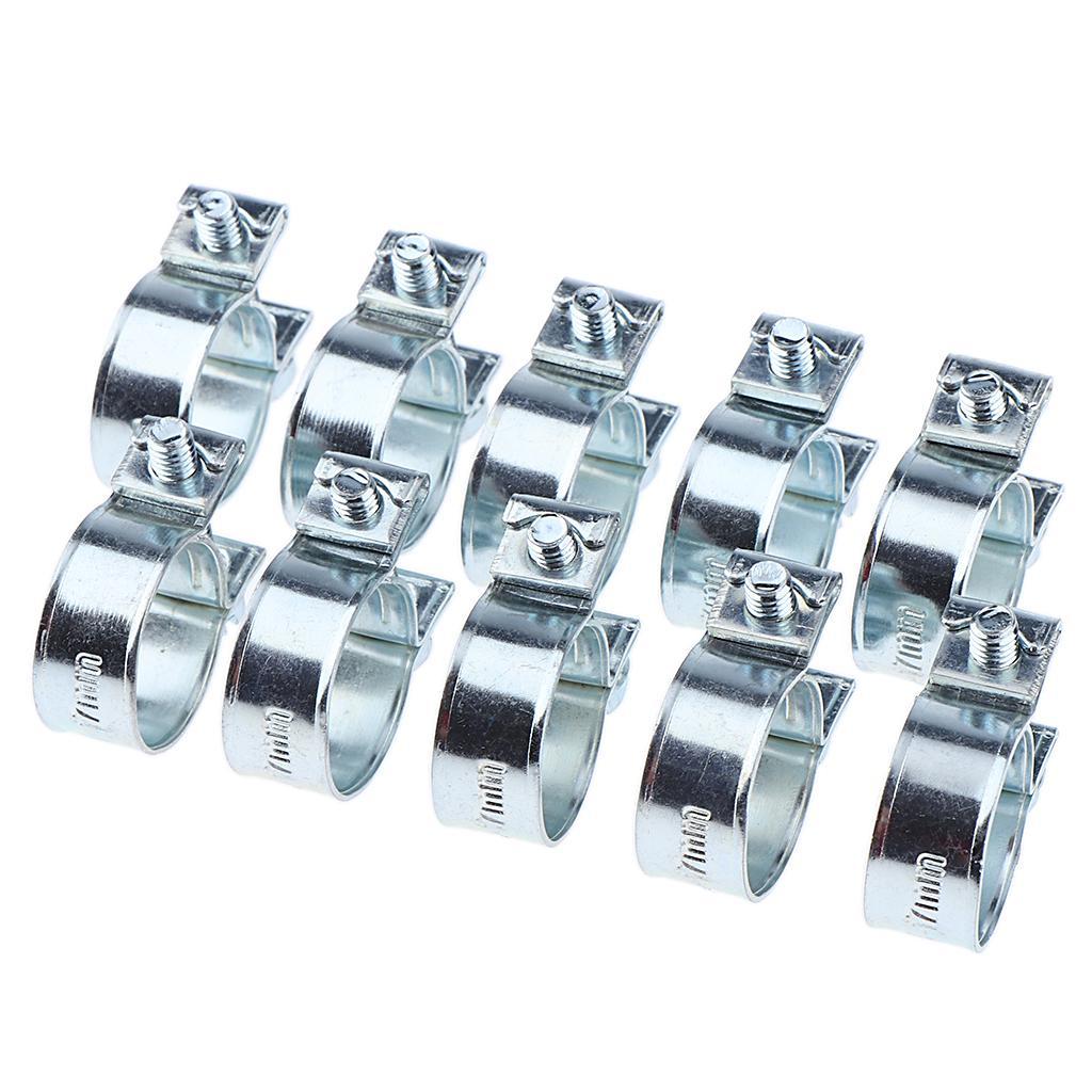 2x 10Pcs Mini Fuel Injection Style Hose Clamp Adjustable Hose Clip Assortment