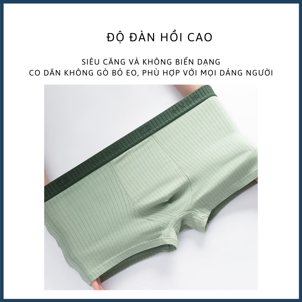 Set 4 quần lót đùi nam quần boxer sịp xì thoáng khí