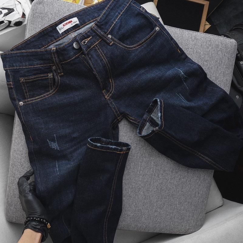 Quần jean nam cao cấp co giãn VNXK màu xanh đậm wash