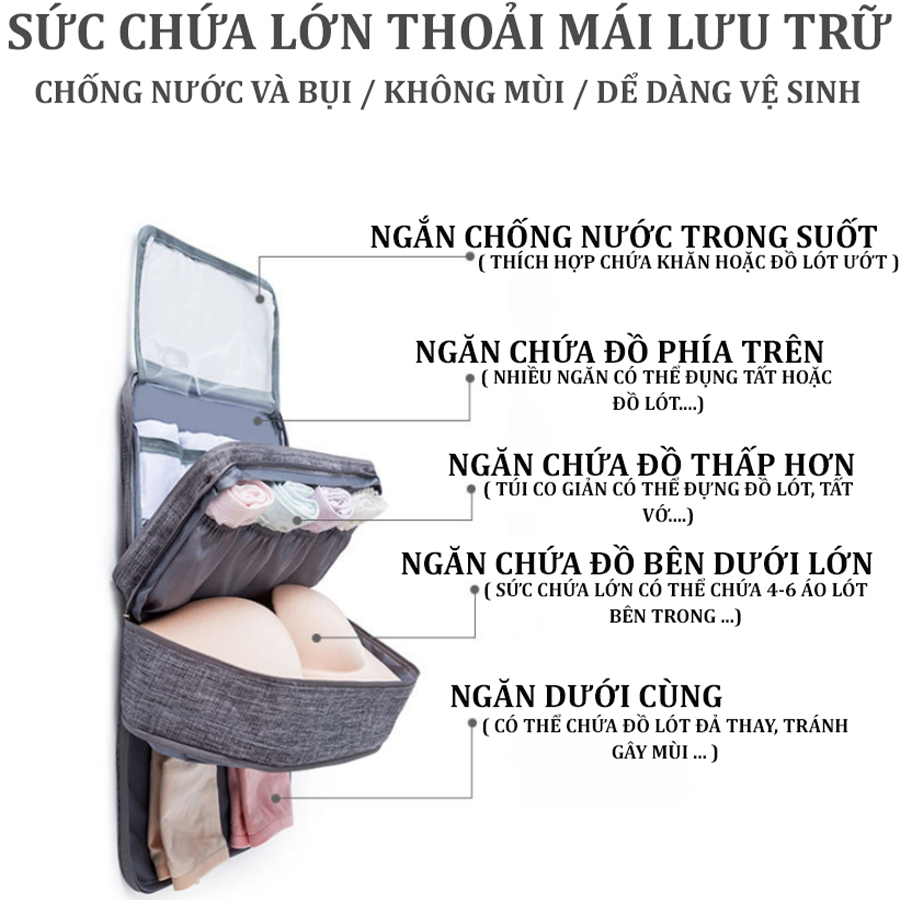 Túi Đựng Đồ Lót Tất Vớ Đồ Cá Nhân Du Lịch Cho Nam Nữ , Túi Du Lịch Đi Công Tác Nhiều Ngăn Chống Nước và Bụi Bẩn