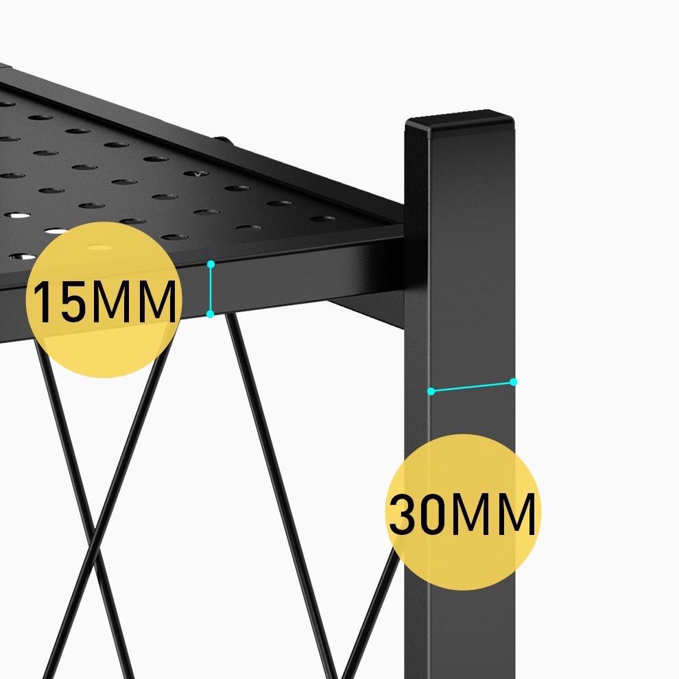 Kệ lưới hình chữ nhật đa năng 3/4/5 tầng để đồ,di chuyển xoay 360*, dễ dàng lắp đặt - Sản xuất tại Việt Nam