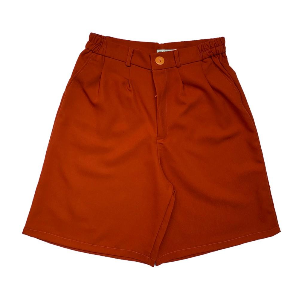   Quần short ống rộng Unisex nam nữ cạp cao màu đen CRQ023