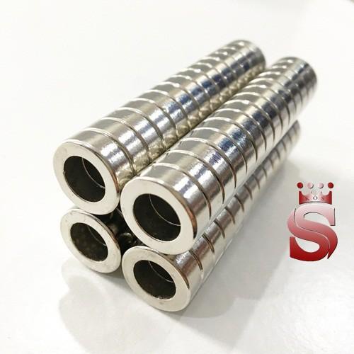 Nam châm viên tròn lỗ thẳng đường kính ngoài 15mm