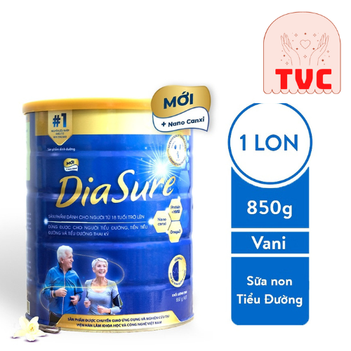 [ Mua 3 tặng 1] Sữa Diasure Lon 850g Mẫu Mới - Dành Cho Người Tiểu Đường