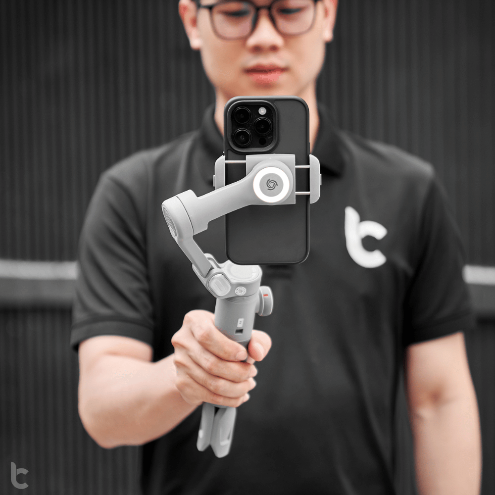 Gimbal Cầm Tay Chống Rung Điện Thoại WIWU YUNTENG WI-SE007, 3 Trục Chống Rung Quay Phim, Trang Bị Đèn LED Trợ Sáng - Hàng Chính Hãng