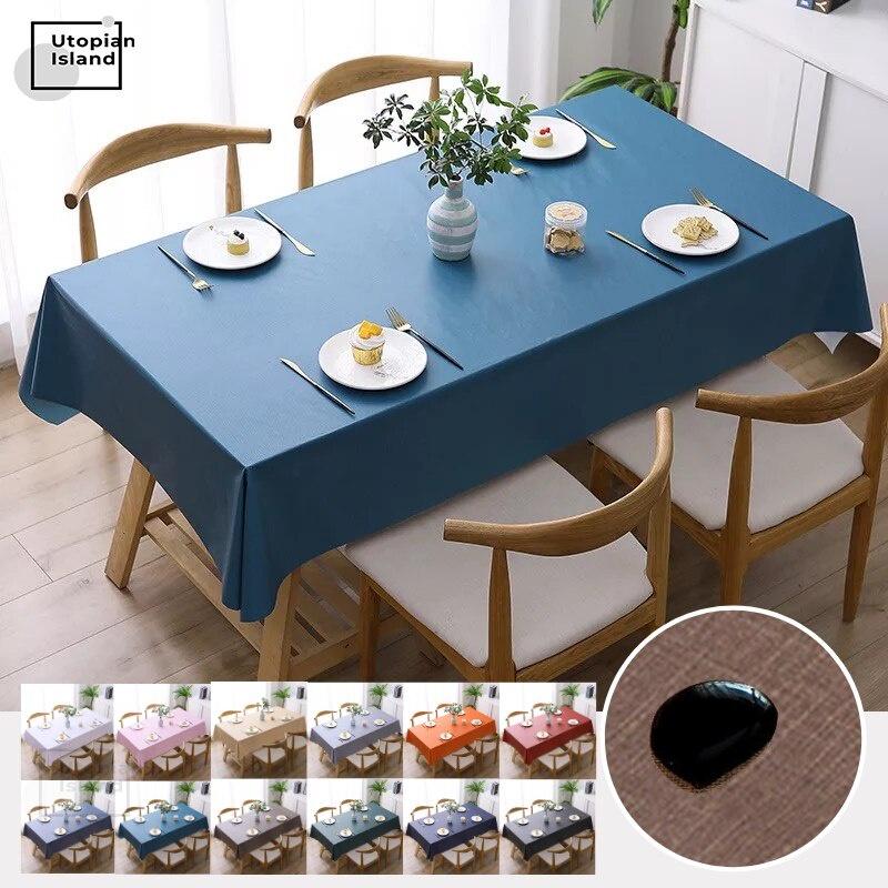 Oilcloth For Table Kitchen Blue Table Cover PVC Tablecloths For The Table Stain Tablecloth Waterproof Rectangular Tablecloths