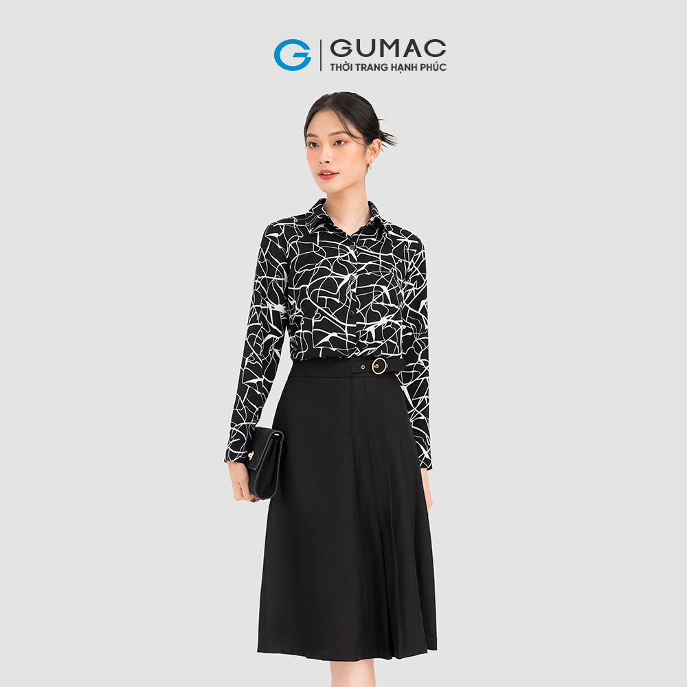 Áo sơ mi nữ GUMAC AC08034 in họa tiết trẻ trung lịch sự