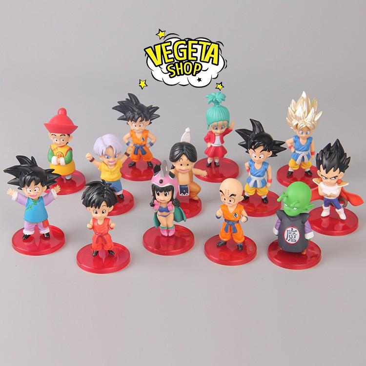 Mô hình Dragon Ball - WCF 13 nhân vật hồi nhỏ - Goku Gohan Goten Vegeta Trunks Bulma Piccolo Krillin Pan Upa - Cao 8cm