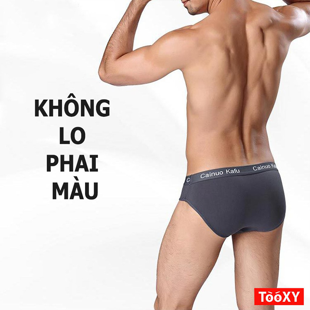 Hộp 4 Quần Lót Tam Giác Nam Cao Cấp Thun Lạnh Quần Sịp Xì Chéo Nam Co Giãn 4 Chiều