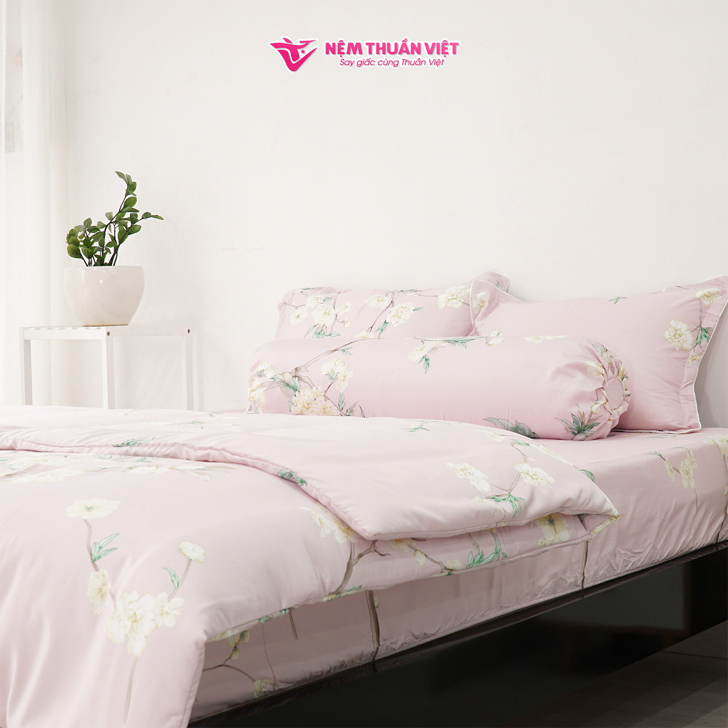 Chăn Mền Tencel Thuần Việt Cao Cấp -  Hoạ Tiết Hoa Mẫu Đơn Hồng TVM09 180x200