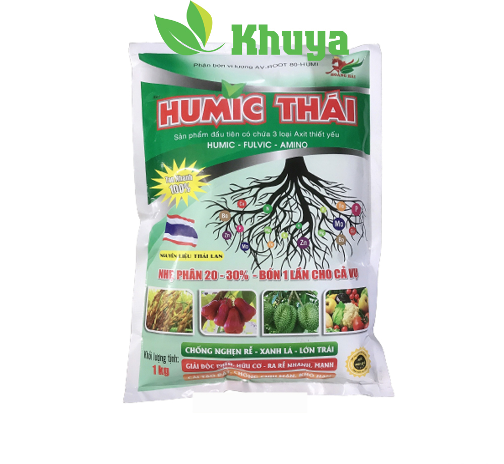 Phân bón vi lượng Humic Thái 1kg Ra Rễ - Xanh Lá - Cải Tạo Đất