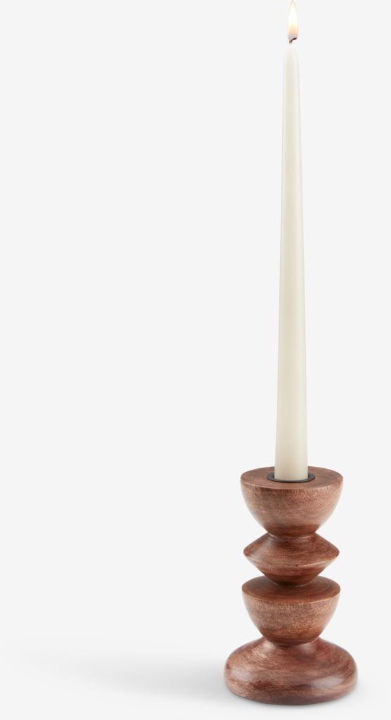 Chân nến | JYSK Janus | gỗ tự nhiên/thép | nâu | DK9xC14cm